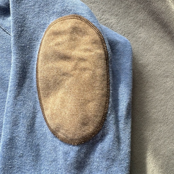 Daniel Cremieux Mens Pullover Sweater Medium Zippered
Light Blue Leather Elbows - Picture 2 of 4
